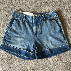 Oat New York Cloud Luxe Denim Classic Cotton High Waist Blue Jean Shorts Sz 27